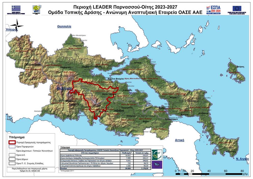 Χάρτης LEADER 2023 2027 γεωφυσικός
